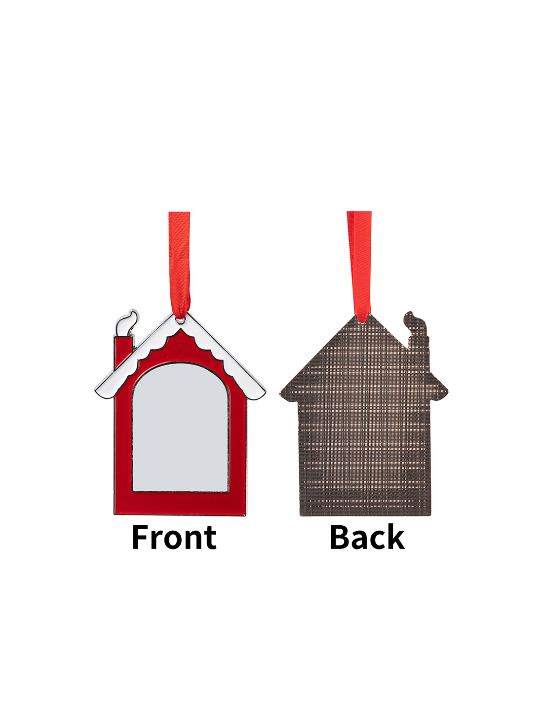 Ornement en métal maison en pain d'épice rouge de 3 po