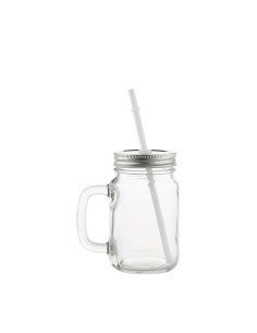 12oz/350ml Mason Jar w/Straw (Clear)