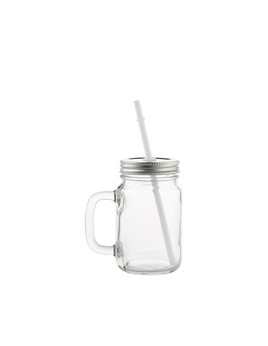 Pot Mason de 12 oz/350 ml avec paille (transparent)