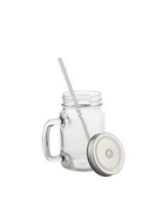 12oz/350ml Mason Jar w/Straw (Clear) 2