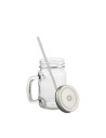Pot Mason de 12 oz/350 ml avec paille (transparent)
