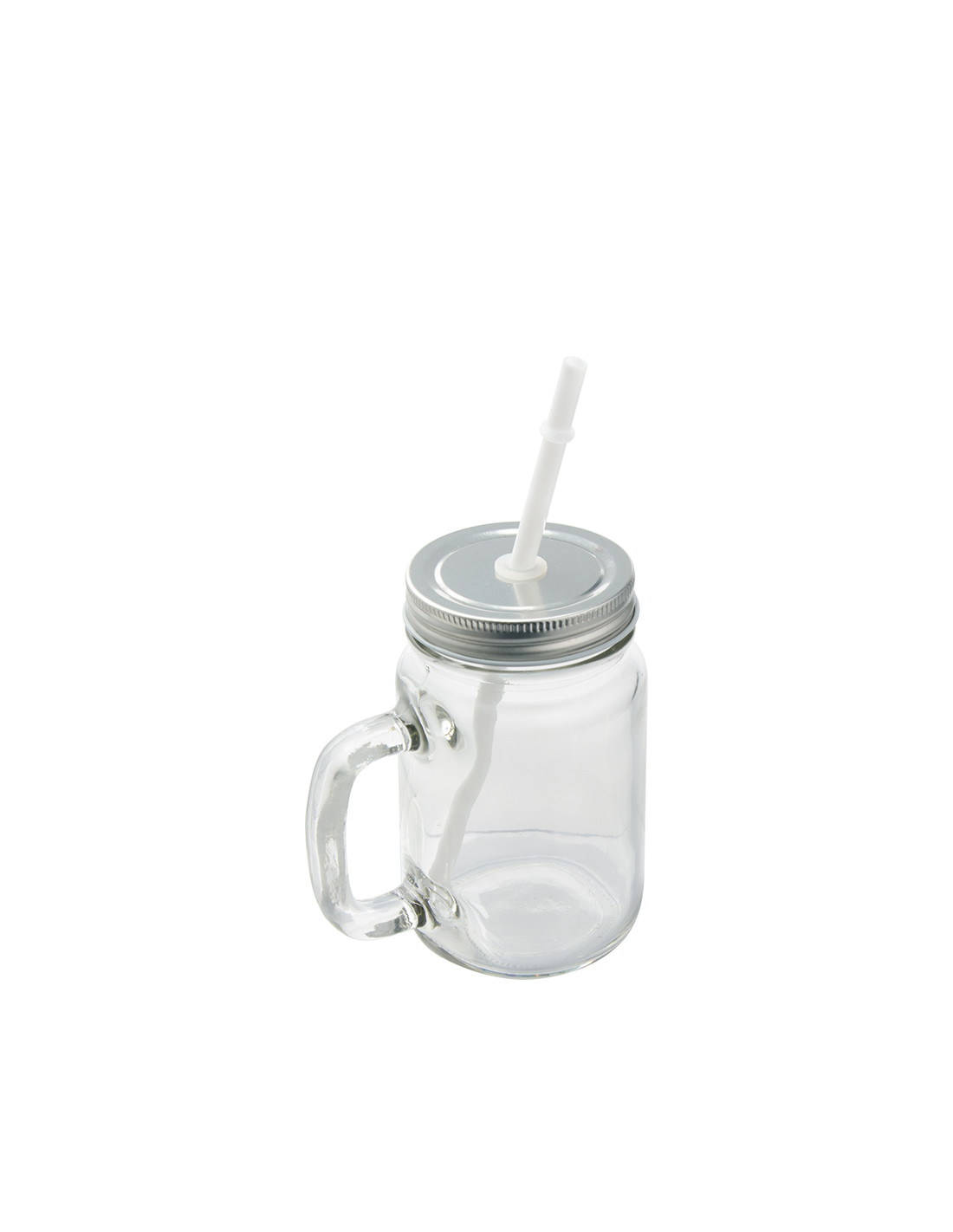 Pot Mason de 12 oz/350 ml avec paille (transparent)