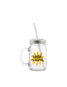 Pot Mason de 12 oz/350 ml avec paille (transparent)