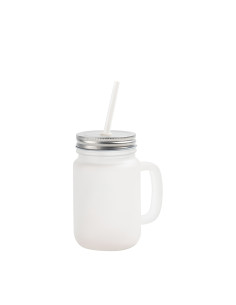 12oz/350ml Mason Jar w/Straw (Frosted)