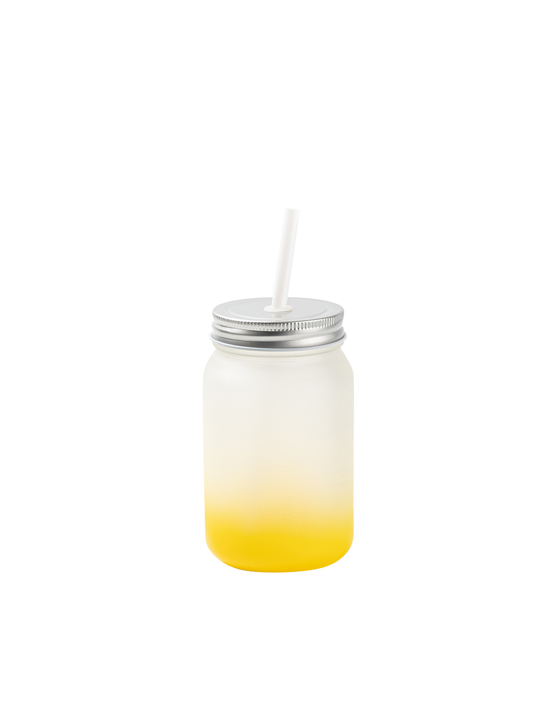 Pot Mason de 15 oz/450 ml sans poignée (givré, jaune dégradé)