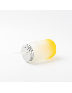 15oz/450ml Mason Jar no Handle(Frosted, Gradient Yellow) 2