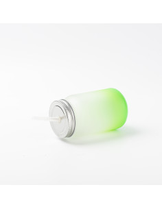 15oz/450ml Mason Jar no Handle(Frosted, Gradient Green) 2