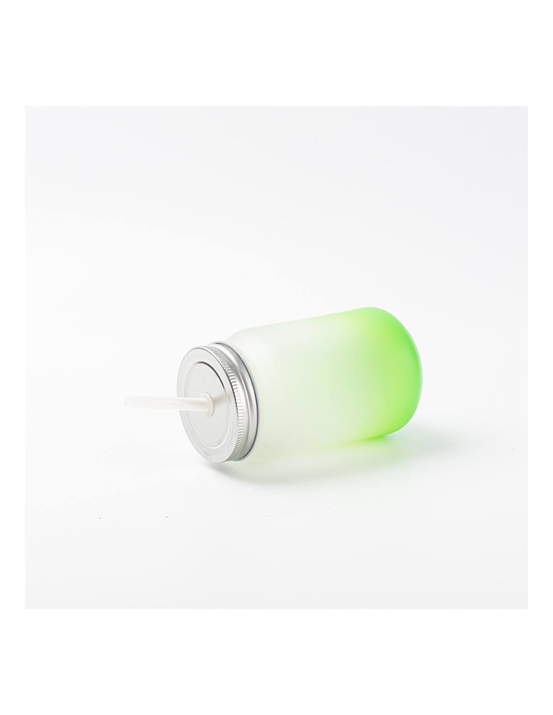 Pot Mason de 15 oz/450 ml sans poignée (givré, vert dégradé)