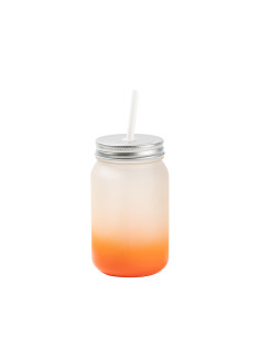 15oz/450ml Mason Jar no Handle(Frosted, Gradient Orange)