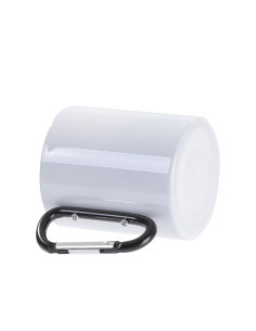 300ml Stainless Steel Mug with Black Carabiner Handle(White) 2
