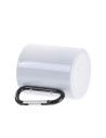 Tasse en acier inoxydable de 300 ml avec poignée mousqueton noire (blanc)