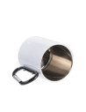 Tasse en acier inoxydable de 300 ml avec poignée mousqueton noire (blanc)
