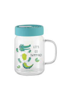 20oz/600ml Glass Mason Jar w/ Silicon Lid (Clear,Mint Green) 2