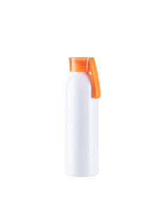 22oz/650ml Portable Sports Slim Aluminum bottle With Orange Cap(White)