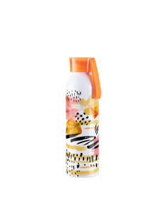 22oz/650ml Portable Sports Slim Aluminum bottle With Orange Cap(White) 2