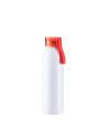 Bouteille en aluminium mince de sport portative de 22 oz/650 ml avec bouchon rouge (blanc)
