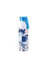 Bouteille en aluminium mince de sport portative de 22 oz/650 ml avec bouchon bleu (blanc)