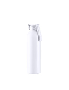 22oz/650ml Portable Sports Slim Aluminum bottle With Clear Cap(White)