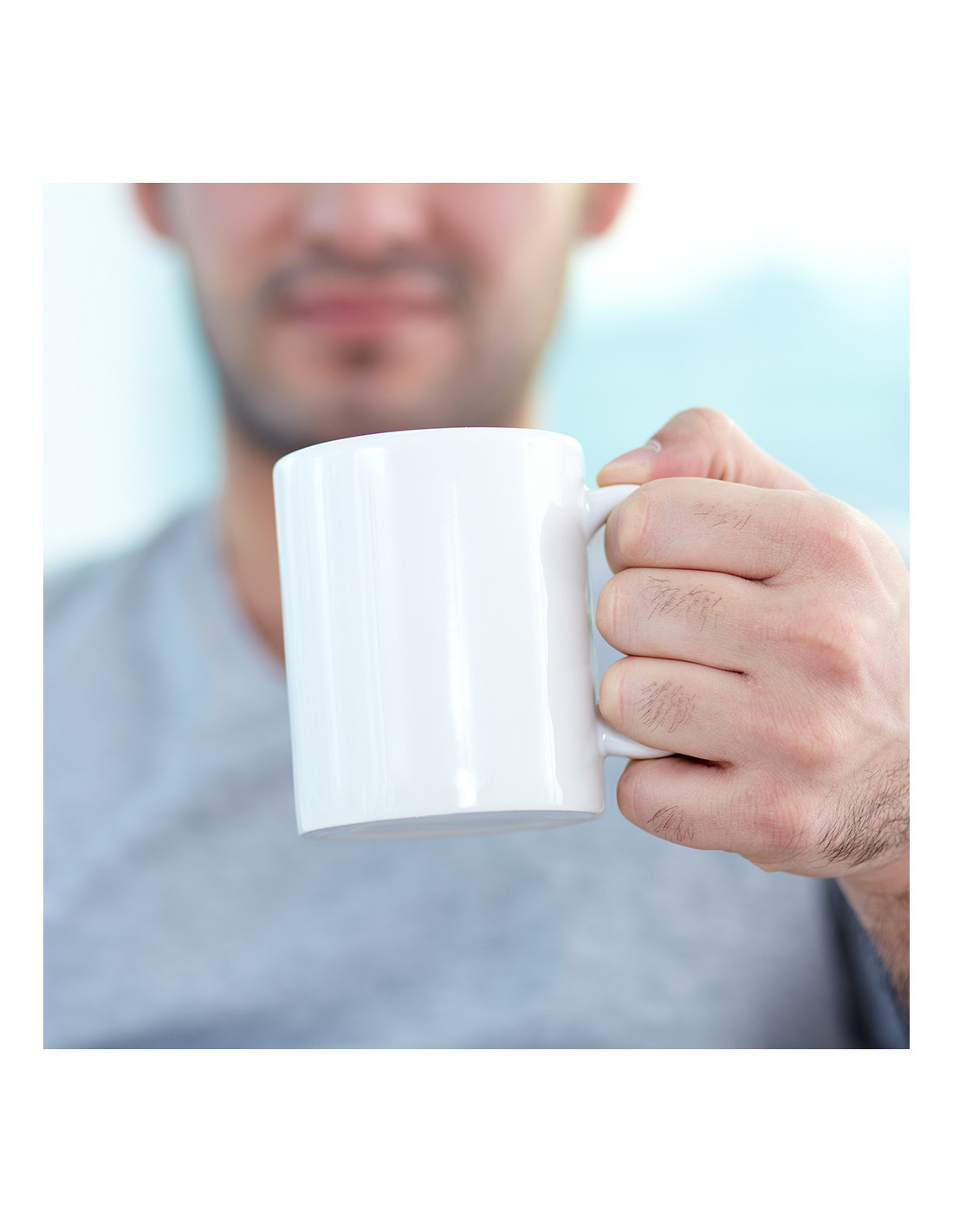 Tasse à revêtement blanc de 11 oz