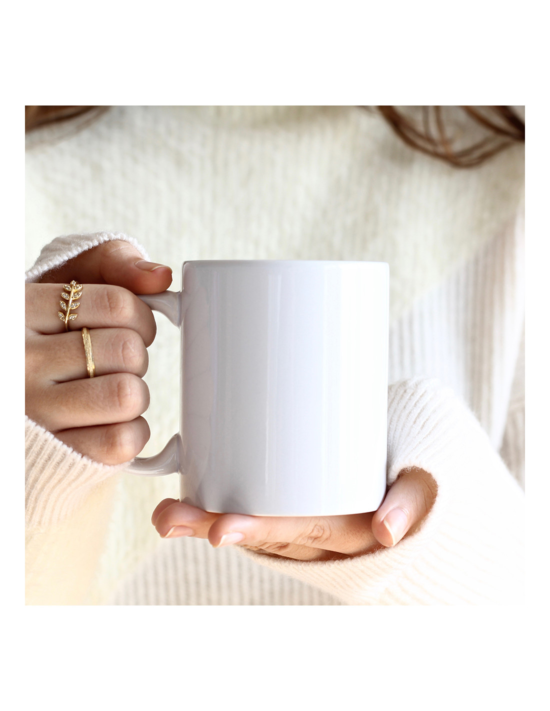 Tasse à revêtement blanc de 11 oz