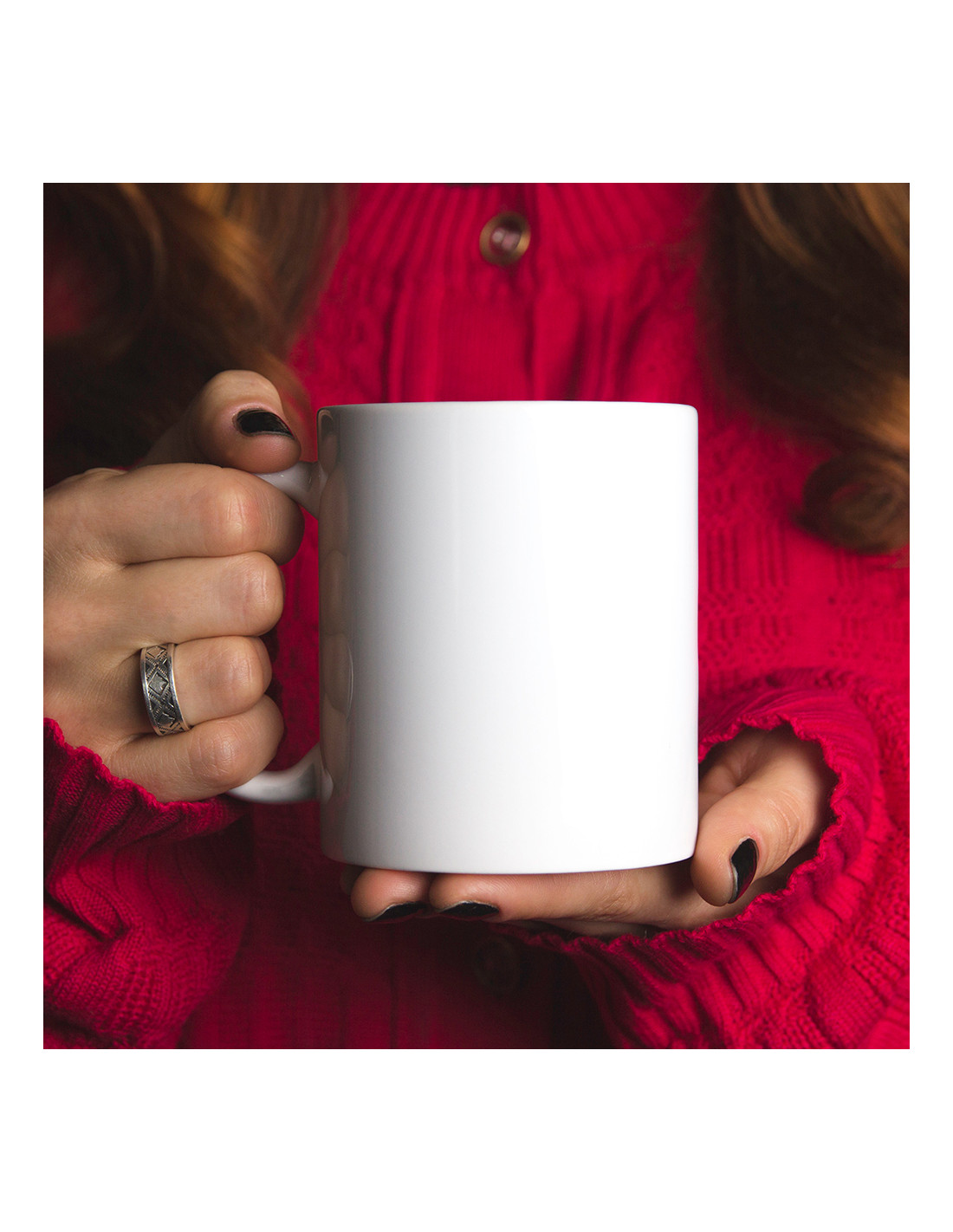 Tasse à revêtement blanc de 11 oz