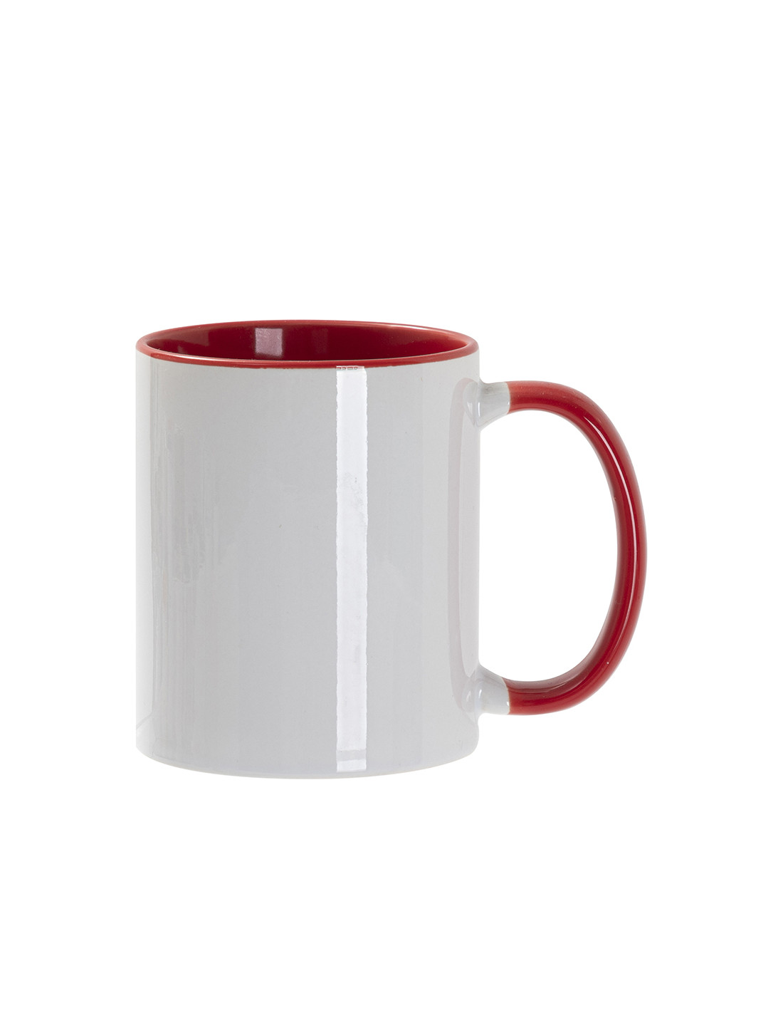 Tasse de couleur intérieure/poignée de 11 oz, rouge