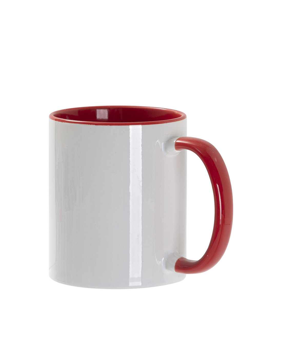 Tasse de couleur intérieure/poignée de 11 oz, rouge
