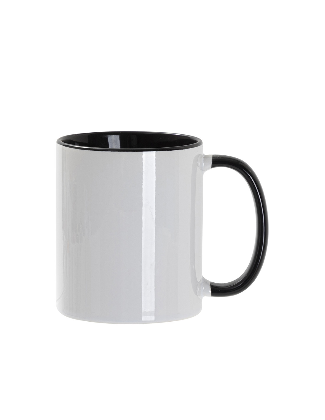 Tasse de couleur intérieure/poignée de 11 oz-noir