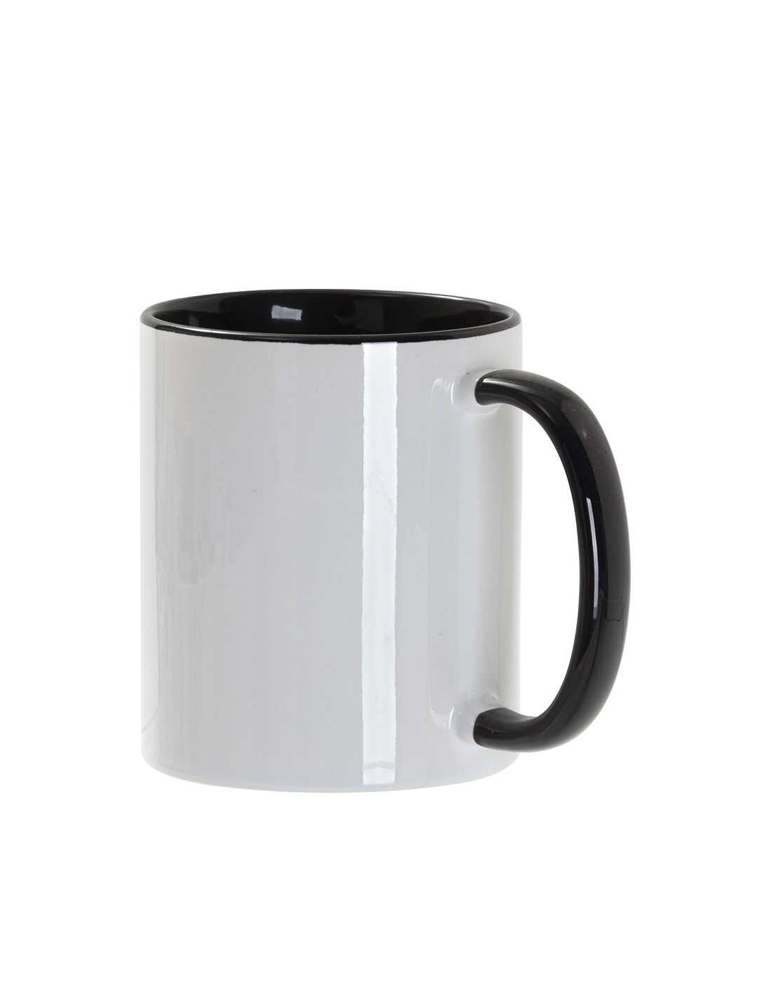 Tasse de couleur intérieure/poignée de 11 oz-noir