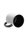 Tasse de couleur intérieure/poignée de 11 oz-noir