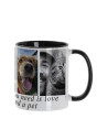 Tasse de couleur intérieure/poignée de 11 oz-noir