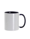 Tasse de couleur intérieure/poignée de 11 oz-bleu