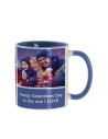 Tasse de couleur intérieure/poignée de 11 oz, bleu clair