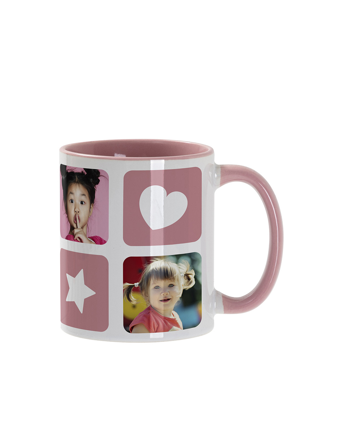 Tasse de couleur intérieure/poignée de 11 oz, rose