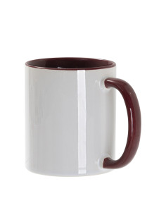 11oz Inner/Handle Color Mug-Maroon 2
