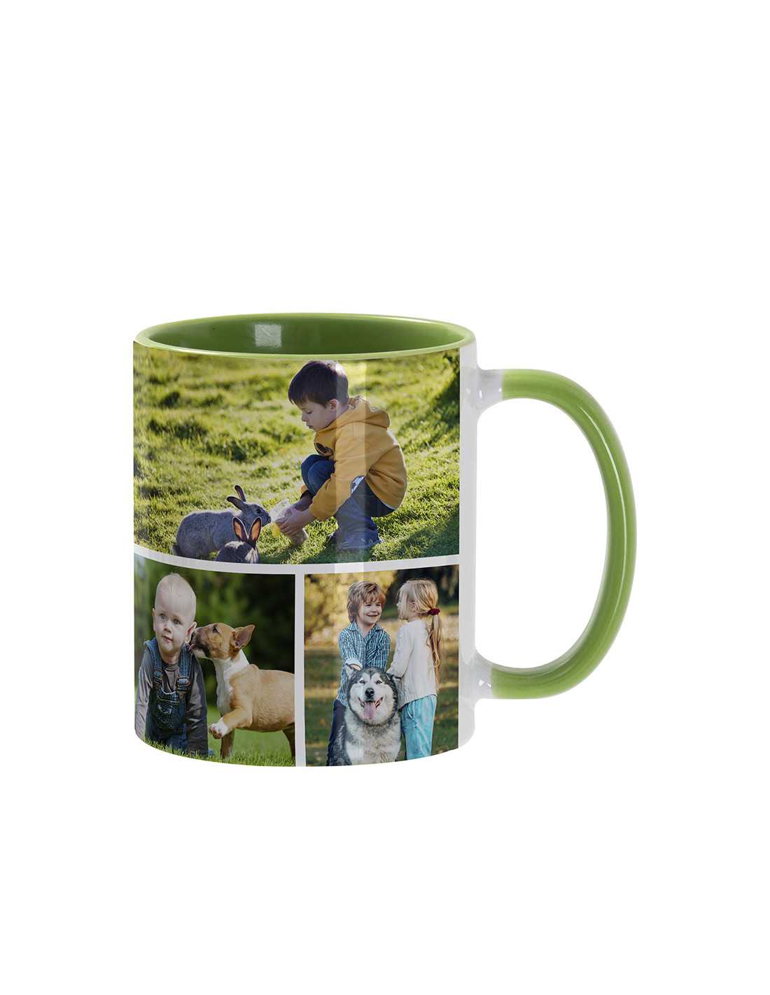 Tasse de couleur intérieure/poignée de 11oz-Vert clair