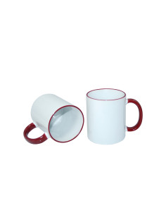 11oz Rim Handle Mug-Maroon