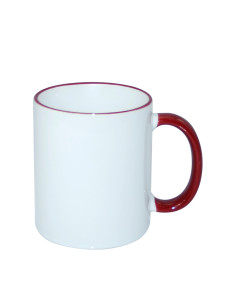 11oz Rim Handle Mug-Maroon 2