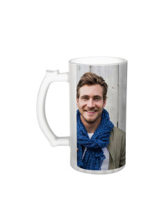 16oz Glass Beer Mug- Frosted Glass 2