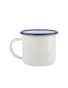 Tasse en émail de 12 oz/360 ml (bord bleu)