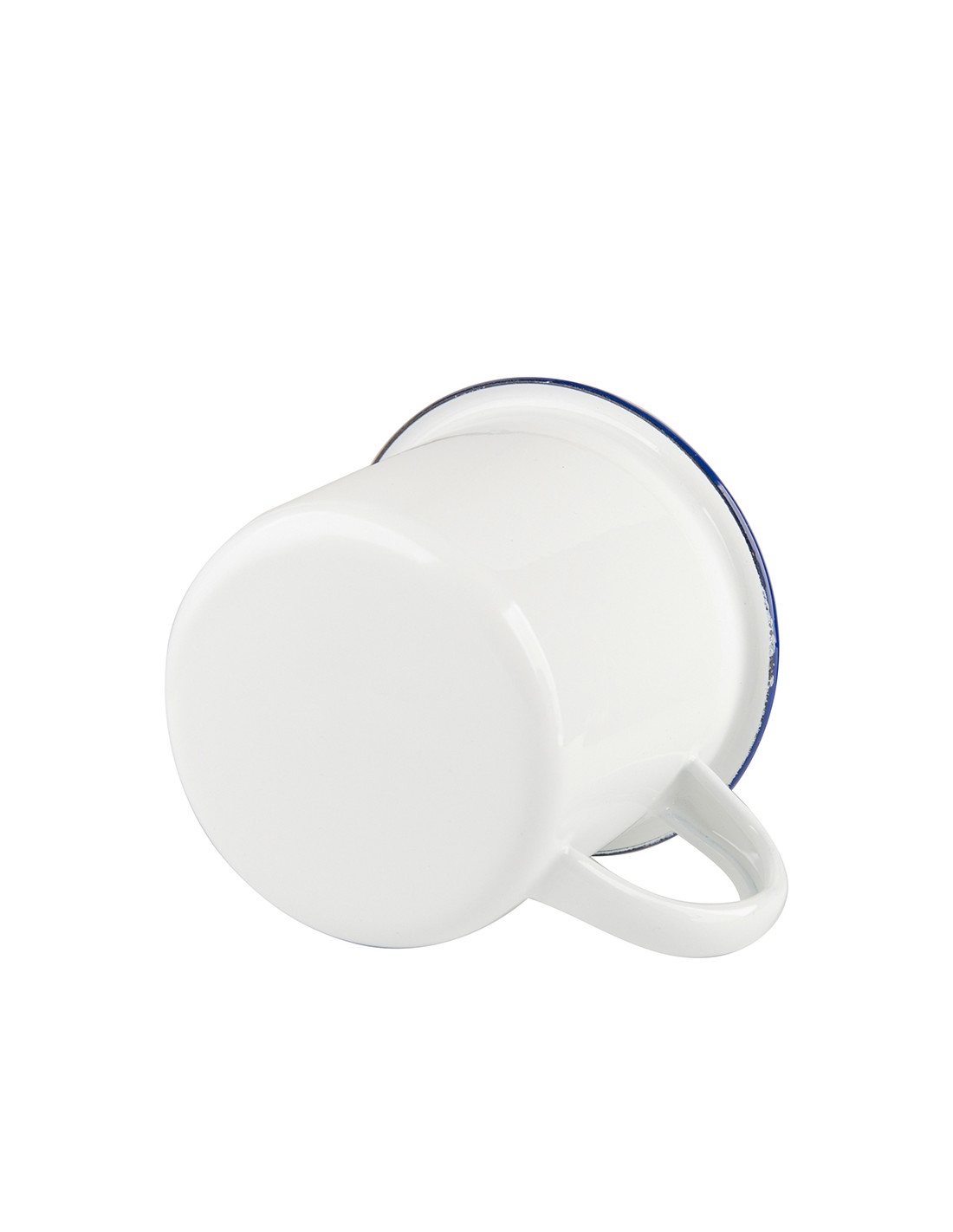 Tasse en émail de 12 oz/360 ml (bord bleu)