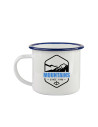 Tasse en émail de 12 oz/360 ml (bord bleu)