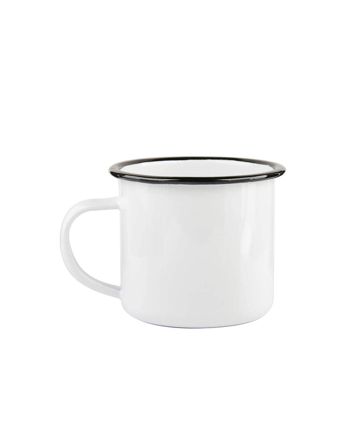 Tasse en émail de 12 oz/360 ml (bord noir)