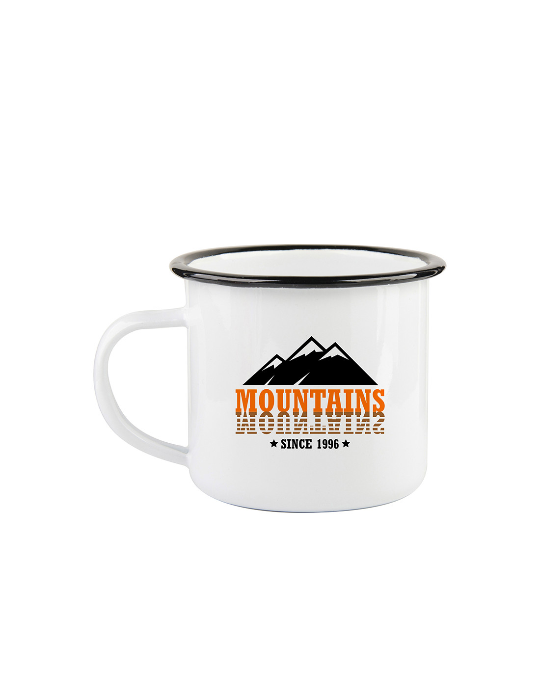 Tasse en émail de 12 oz/360 ml (bord noir)