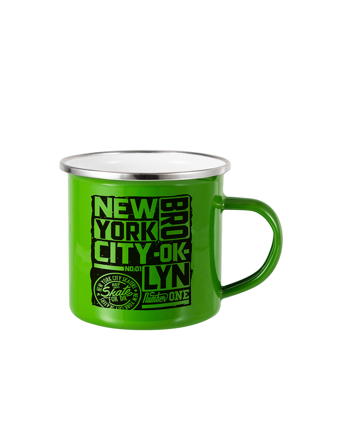 Tasse en émail coloré de 12 oz/360 ml (vert)