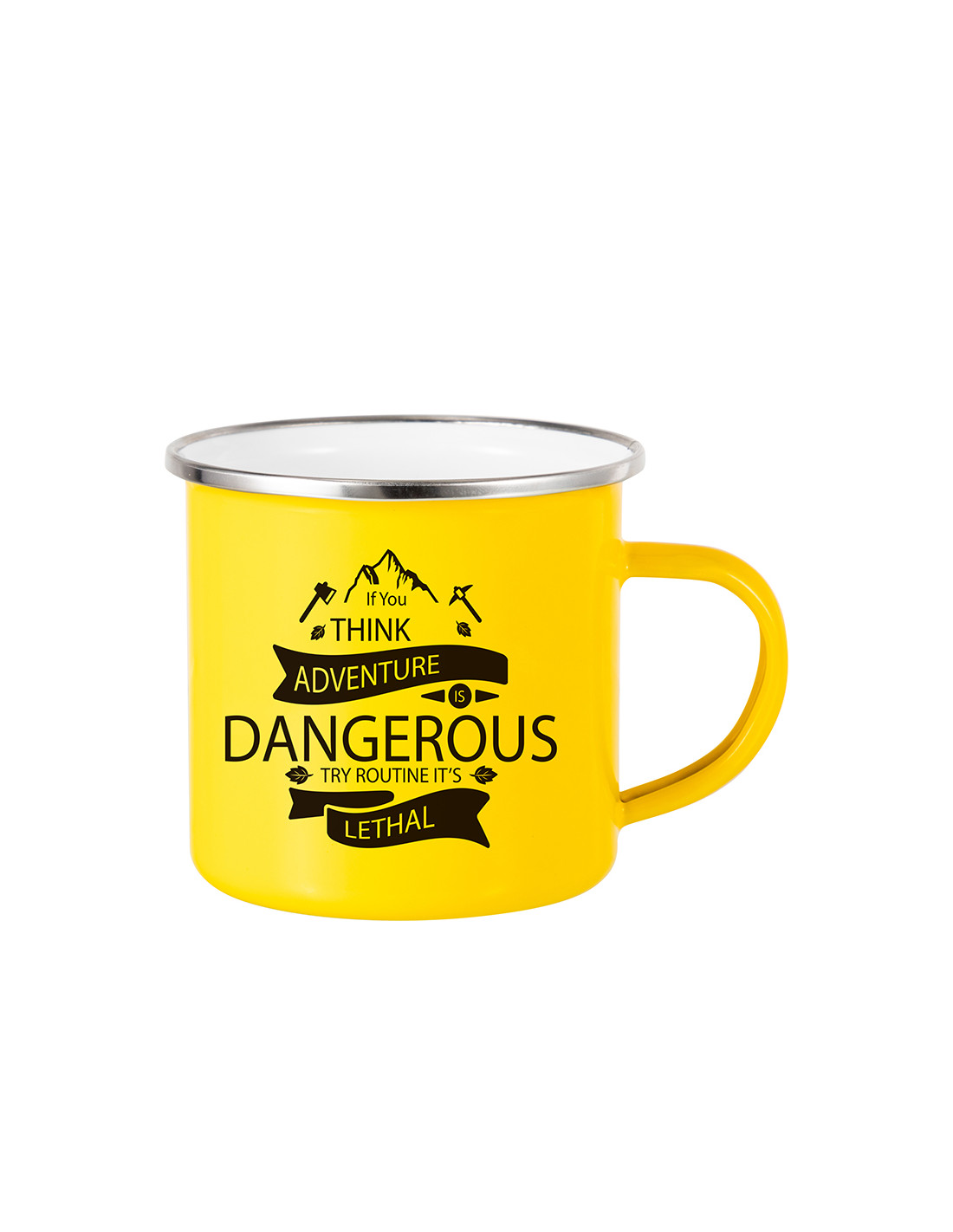 Tasse en émail coloré de 12 oz/360 ml (jaune)