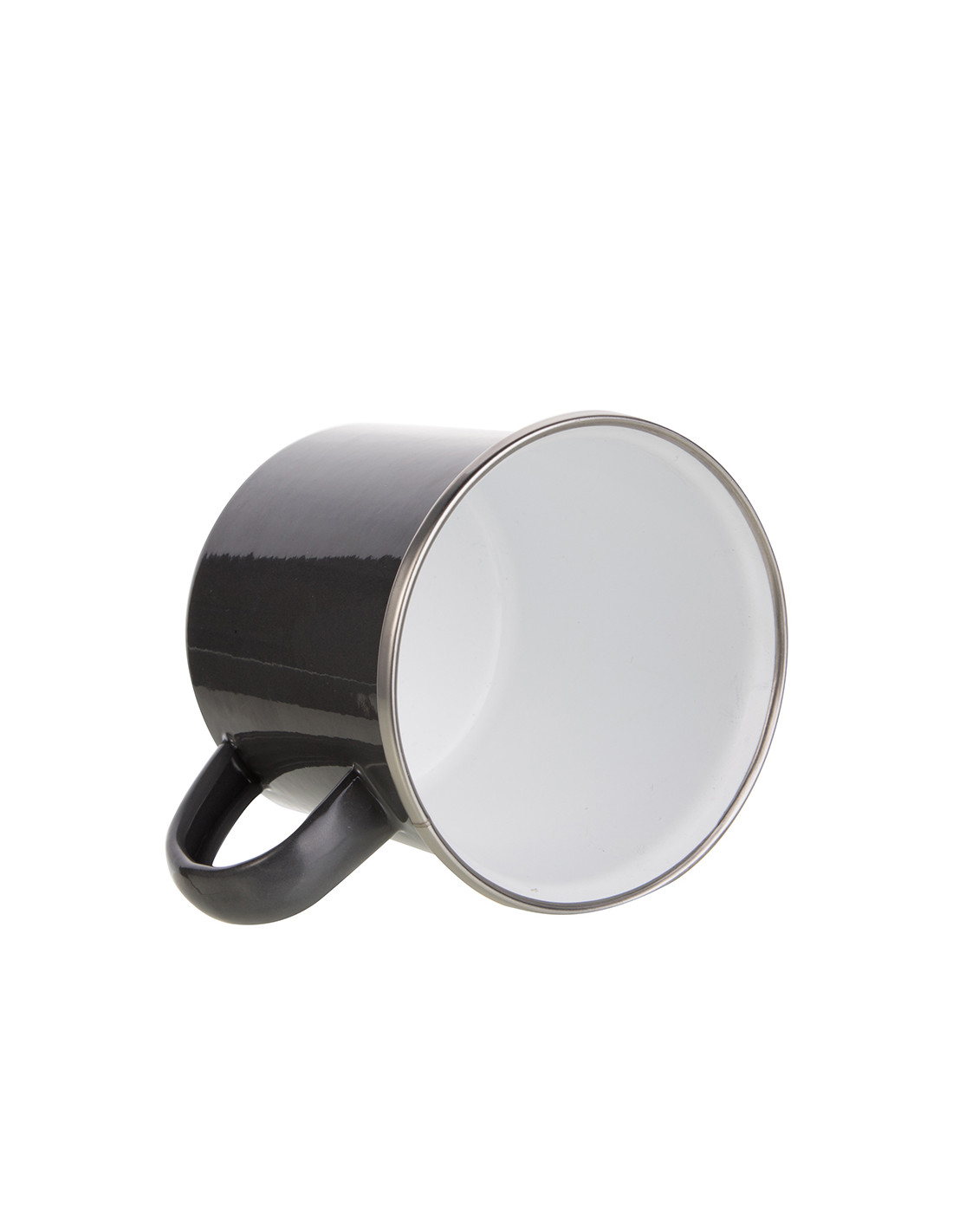 Tasse en émail coloré de 12 oz/360 ml (gris noir)