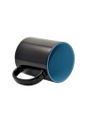 Tasse noire à couleur changeante de 11oz (couleur intérieure)-bleu clair