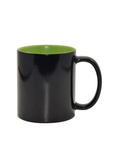 11oz Black Color Changing mug(Inner Color)-Light Green