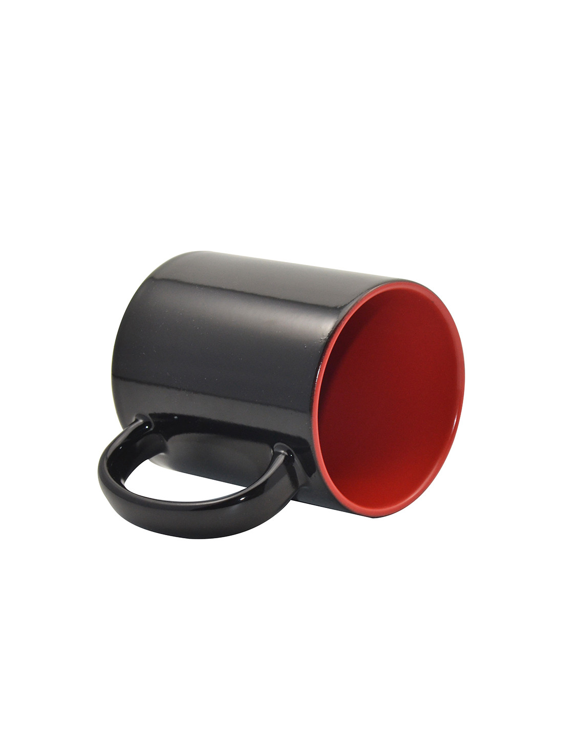 Tasse à changement de couleur noire de 11 oz (couleur intérieure) - Rouge